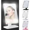 TrAdE Shop Traesio SPECCHIO DA TRUCCO ILLUMINATO 4 LUCI A LED PORTATILE TRUCCO BELLEZZA DA TAVOLO