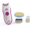 TrAdE Shop Traesio EPILATORE DEPILATORE RASOIO DONNA SILKEPIL 3IN1 GAMBE CORPO 2 LAME SCRUB 3056