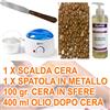 TrAdE Shop Traesio KIT DEPILAZIONE BRASILIANA SCALDA CERA SPATOLA OLIO SFERE PERLE CERETTA INDOLORE