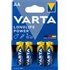 BATTERIE VARTA STILO ALCALINA AA LONGLIFE POWER DA 1,5V LR6 CONF. DA MN1500X4PW