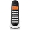 TrAdE Shop Traesio TELEFONO CORDLESS BRONDI ADARA BIANCO NERO RETROILLUMINATO CON SVEGLIA VIVAVOCE