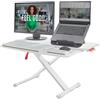 Leitz Ergo Cosy Scrivania Salvaspazio Regolabile in Altezza per Lavorare da Seduti o In Piedi, Ripiano per Monitor e Laptop, Vassoio Scorrevole per Tastiera e Mouse, 800 mm x 420 mm - Bianco e Grigio