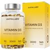 AAVALABS Vitamina D3 2000 UI [Fornitura di 1 Anno] Integratore Vitamina D 2000 UI con