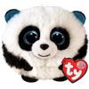 TY - Peluche - Puffies - Panda - Bamboo - Bianco e Nero - Pupazzino con occhioni e orecchie azzurri glitter - Le palline Beanie di peluche morbide e coccolose - 10 Cm - 42526