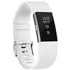 AOCGO Cinturini di ricambio per Fitbit Charge 2, cinturino di ricambio per accessori morbidi, fermaglio di metallo sicuro Fitbit Charge 2 （6,7-8,1）-bianco