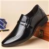 Scarpe Eleganti Uomo Monk Strap Slip-On con Fibbia Nero Tacco 3 cm MS731