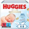 Huggies Extra Care Sensitive, Salviette neonato, 99% acqua pura, 71% fibre assorbenti naturali, 448 Pz (8 x 56)
