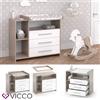 Vicco Cassettone con fasciatoio Scaffale con fasciatoio 3 cassetti Oskar Sonoma Vicco