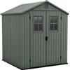 keter Casetta Da Giardino In Resina 190x183x221H Cm Darwin 6x6 Verde 2 Finestre Keter