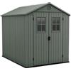 Keter Casetta Da Giardino In Resina 190x244x221H Cm Darwin 6x8 Verde 2 Finestre Keter