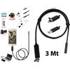 TrAdE Shop Traesio TELECAMERA ENDOSCOPICA 6 LED TUBO FLESSIBILE USB 3 MT IMPERMEABILE ISPEZIONE