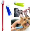 TrAdE Shop Traesio SET SPAZZOLINO LUNGO DOPPIO CON 2 TESTINE DITO PER CANE ANIMALI PULIZIA DENTI
