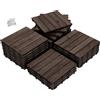 Pavimento Esterno Incastro 30x30 Legno Composito WPC Piastrelle Giardino Terrazz