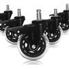 Offgridtec SET RUOTE SEDIA UFFICIO CON FRENO 5 PEZZI RICAMBIO MOQUETTE PAVIMENTO