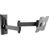 Meliconi SPACE SYSTEM FULLMOTION 100, Supporto TV Parete a Doppia Rotazione, Staffa per TV a Schermo Piatto da 14 a 25, Attacco VESA 50-75-100, Portata 17 Kg, Made in Italy, Nero