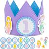 BONNYCO Corona Compleanno Bambina Sirena Numeri Intercambiabili 0-9 e Personaggi a Tema. Corona Primo Compleanno Bimba, Regalo Bambina 1 Anno. Cappellini Decorazioni Sirena, Festa Bambine Carnevale