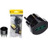Vimar FP00303 Adattatore semplice SICURY 250 V & RI.00301N Adattatore elettrico tedesco/francese con protezione SICURY, Bpresa +P17/11 nero
