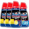 Finish Ultimate Gel, Gel Detersivo per Lavastoviglie, 30 lavaggi, 540 ml, Limone, Extra Potere Sgrassante, Extra Brillantezza, Pulizia Profonda (Confezione da 4)