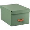 Leitz Puro, Set di 2 Scatole portaoggetti medie con Coperchio, Resistenti, Impilabili, Compatibili con mobili a Cubo e Ripiani, per Casa e Ufficio, Capacità di 17 litri, 27 x 37 x 20 cm, Verde Malva