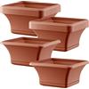 WELL HOME MOBILIARIO & DECORACIÓN Vaso quadrato 12 x 30 cm con sottovaso in terracotta