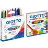 Giotto 282200 - Pastelli a Cera in Astuccio da 24 Colori & TURBO COLOR Ast. 24 pennarelli