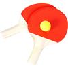 SPORTSIDE - Set di 2 Racchette da Ping Pong e 3 Palline - Gioco di Racchette - Set Completo - Tennis da Tavolo - 046581 - Multicolore - Legno - 25 cm - Articolo Sportivo.