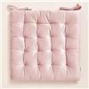 ROOM99 Nova - Cuscino per sedia, 40 x 40 cm, con nastri, per esterni, per interni ed esterni, in velluto, colore rosa cipria