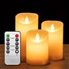 Ileedear Candele LED finte fiamma oscillante set 3 (10cm, 12.5cm, 15cm), natale decorazio