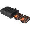 WORX BATTERIE RICARICABILI 20V 4AH CONFEZIONE DOPPIA + CARICATORE WA3611 INDICATORE