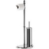 Gedy SET PORTA ROTOLO E SCOPINO BAGNO IN METALLO CROMATO HIBISCUS COLONNA ACCESSORI W