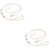 2 Pack Gioielli Per Le Mani Con Strass Bracciali Donna Accessori Moda Di Dito