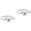 2 Pack Anello Regolabile Bigiotteria Gioielli Per Ragazze Anelli Di Moda