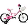 Legnano Mountain Bike acciaio ( 1 vel ) 16" con rotelle FANTASY Rosa 26L671