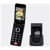 TREVI FLEX PLUS 95 4G Flip SOS Cellulare Senior Anziani Tasti grandi HAC Base
