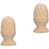 2 Pieces Palo Della Ringhiera Ornamento Di Ananas Colonnine Legno Grezzo