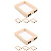 2 Pack Cornice Per La Fabbricazione Della Carta Struttura in Legno Grezzo