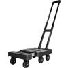 Carrello A Pianale Con Maniglia, Carrello Pieghevole A 6 Ruote, Base Compatta,