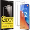 Coiwxmoi 2 Pezzi Vetro Temperato per Xiaomi Redmi 12 4G/5G, Pellicola Protettiva
