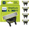 PHILIPS OneBlade Original 360 Testine di ricambio per rasoio elettrico OneBlade e Pro