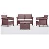 BICA Salottino 4 Posti Set Da Giardino Esterno Rattan Venezia II Marrone Pub Bar Poly