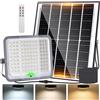 Aigostar Faro led esterno con grande pannello solare Cavo 5M 15000mAH Batteria di grande