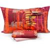 Bassetti Completo Copripiumino Bassetti Big Apple Rosso V1 Matrimoniale 100% cotone