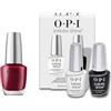 OPI Infinite Shine Malaga Wine | Kit Smalto + Base & Top Coat | Rosso Elegante | Smalto Semipermanente a Lunga Durata | 3x15ml