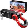 Nilight Ricevitore gancio da 5,1 cm 20,411 kg resistenza alla rottura anello D da 1,9 cm gancio con perno di traino resistente kit di recupero solido per camion Jeep fuoristrada