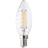 Velamp Lampadina LED a filamento, C35 a tortiglione, base Edison E14, 6W (806 lumen equivalenti a 60W), Luce Bianca Naturale 4000K, vetro trasparente, fascio diffuso 330°