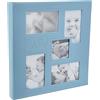 Pioneer Photo Albums Pioneer Collage Frame Embossed Baby Sewn Leatherette Cover Photo Album, 10,2 x 15,2 cm 240 Foto, Azzurro