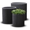 KETER* SET DI 3 VASI CILINDRI KETER S+M+L - GRAFITE - KT 92 0453