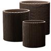 KETER* SET DI 3 FIORIERE CILINDRICHE KETER S+M+L - MARRONI - KT 66 4787