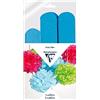 Clairefontaine 395457C - Confezione da 3 pompon in seta da appendere, Ø 30 x 1 + Ø 40 x 2, colore: Blu petrolio