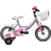 Legnano Mountain Bike acciaio ( 1 vel ) 12" con rotelle BIMBA Lilac Pink Glossy 26L9900